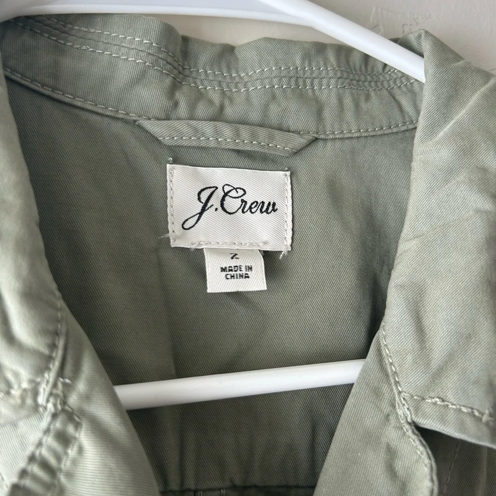 J.Crew Chino Short Button‎ With Tie Denim Romper Women’s Size 2